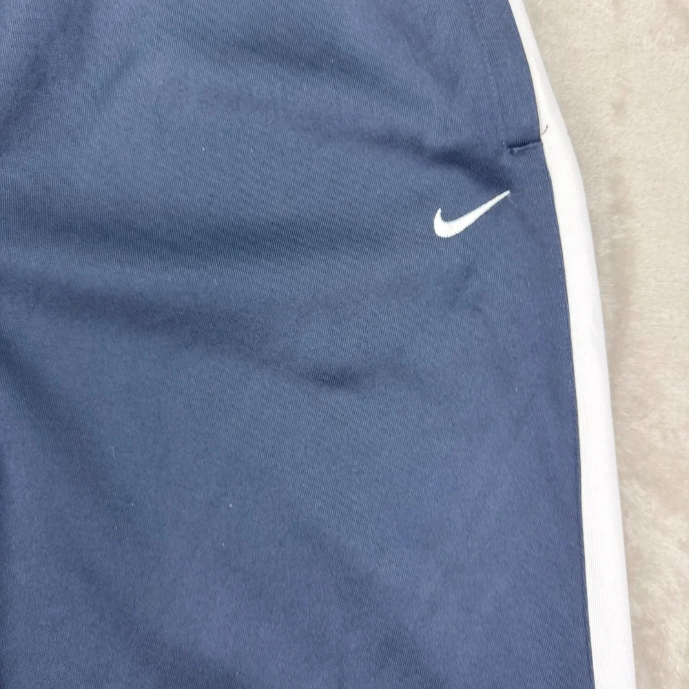 Nike Track Pants Mens L NavyBlue Relaxed Athletic Y2K Joggers Sporty Side Stripe